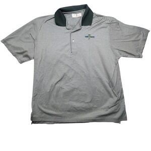 Harry Vardon Mens Green White Micro Stripe‎ Triple Mercerized Cotton Golf Polo L